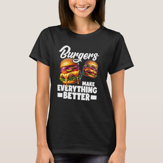 ハンバーガーは何でも上手に作る Tシャツ (正面)