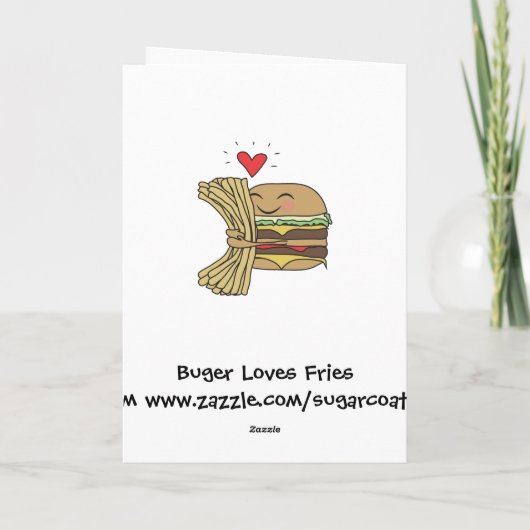 ハンバーガーは揚げ物を愛します カード (裏面)