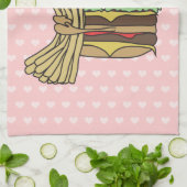 ハンバーガーは揚げ物を愛します キッチンタオル (折り畳み)