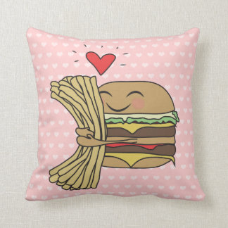 ハンバーガーは揚げ物を愛します クッション