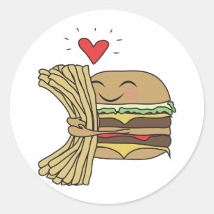 ハンバーガーは揚げ物を愛します ラウンドシール