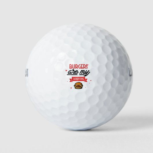 ハンバーガーは私のバレンタイン ゴルフボール (正面)