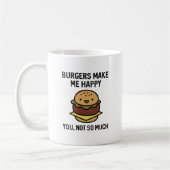 ハンバーガーは私を幸せにする コーヒーマグカップ (左)
