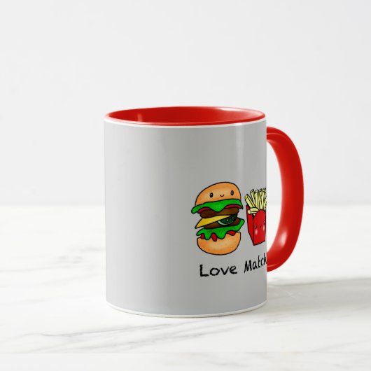 ハンバーガーやフライドポテトのように一緒に行パーソナライズされたく マグカップ (正面右)