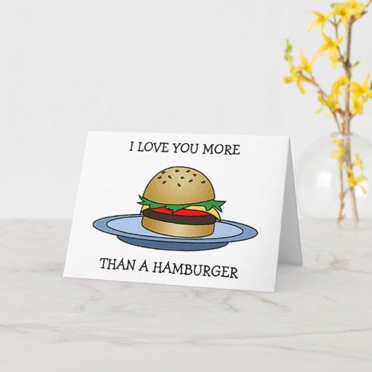 ハンバーガーよりも愛してる 「ハッピーアニバーサリー」 カード (黄色い花)