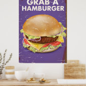 ハンバーガーを手に入れよう ビンテージ フード ポスター (キッチン)