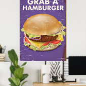 ハンバーガーを手に入れよう ビンテージ フード ポスター (ホームオフィス)