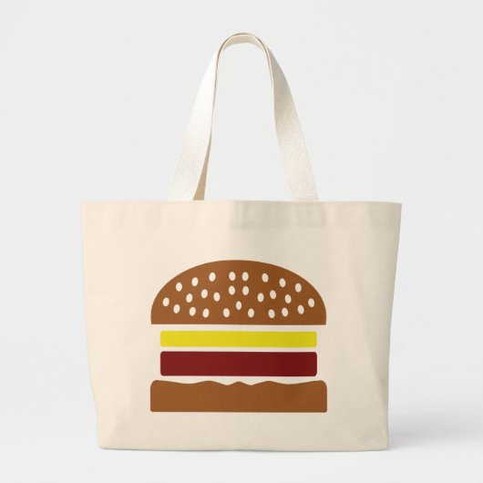 ハンバーガーアイコン ラージトートバッグ (正面)