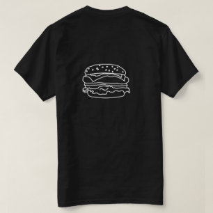 ハンバーガーアウトライン黒Tシャツ Tシャツ