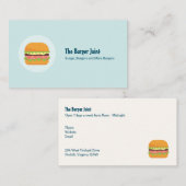 ハンバーガーイラストレーションとトマト&レタス 名刺 (正面/裏面)