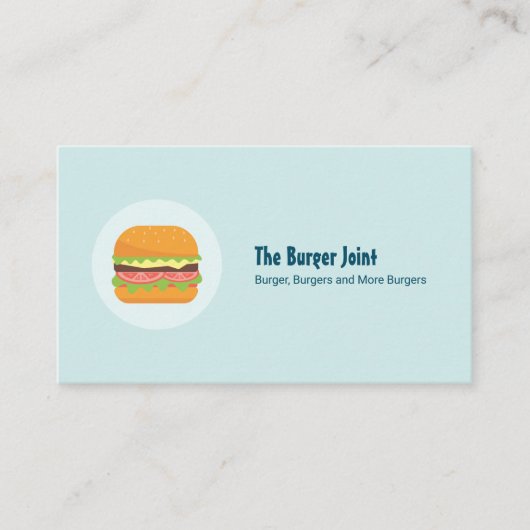 ハンバーガーイラストレーションとトマト&レタス 名刺 (正面)