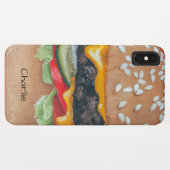 ハンバーガーイラストレーション名前をカスタムする電話ケース Case-Mate iPhoneケース (裏面(横))