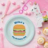 ハンバーガーイラストレーション誕生日BBQ ペーパープレート (パーティー)