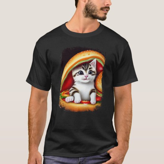 ハンバーガーキャットバーガーPurr Meow Cat 3 Tシャツ (正面)