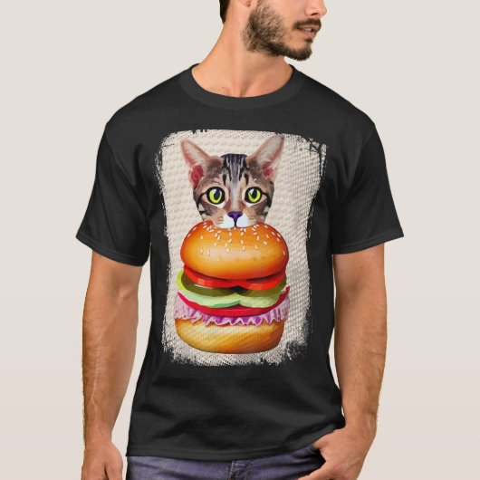 ハンバーガーキャットバーガーPurr Meow Cat 3 Tシャツ (正面)