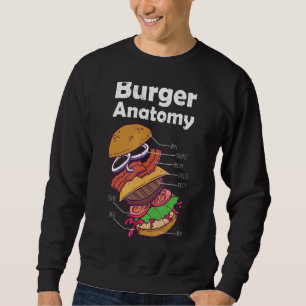 ハンバーガーグラフィック食品ハンバーガー解剖学チーズブルージュ スウェットシャツ