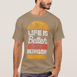 ハンバーガーグルメライフはハンバーガーで良い Tシャツ