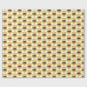 ハンバーガーチーズバーガーチーズバーガーファーストフード ラッピングペーパー (フラット)