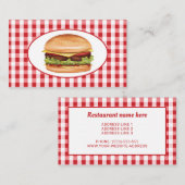 ハンバーガーデザインファーストフードダイナーまたはレストラン 名刺 (正面/裏面)