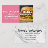 ハンバーガーデリバリー割引セール 名刺 (正面/裏面)