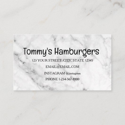 ハンバーガーデリバリー割引セール 名刺 (裏面)