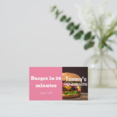 ハンバーガーデリバリー割引セール 名刺 (スタンド正面)