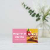 ハンバーガーデリバリー割引セール 名刺 (スタンド正面)