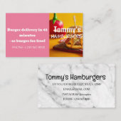 ハンバーガーデリバリー割引セール 名刺 (正面/裏面)