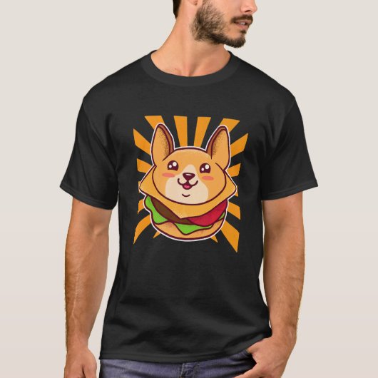 ハンバーガードッグフードコーギー Tシャツ (正面)