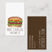 ハンバーガーハンバーガーチーズバーガーファストフードシェフ 名刺 (正面/裏面)