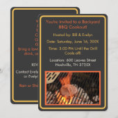 ハンバーガーバックヤードバーベキュークックアウト 招待状 (正面/裏面)