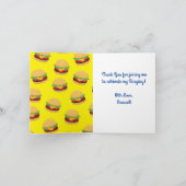 ハンバーガーバースデーパーティーバーガーサンキューカード カード (内部)