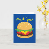 ハンバーガーバースデーパーティーバーガーサンキューカード カード (黄色い花)