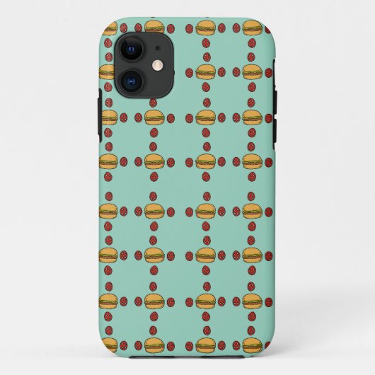 ハンバーガーパターンのイラスト Case-Mate iPhoneケース (裏面)