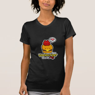 ハンバーガーパンの(ny)黒いティー(女性) tシャツ
