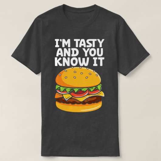 ハンバーガーパンチーズバーガーチーズBBQファスト Tシャツ (デザイン正面)