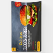 ハンバーガーファストフードバーベキューハンバーガーカワイイパーティー 横断幕 (縦)