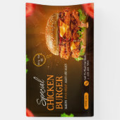 ハンバーガーファストフードバーベキューハンバーガーカワイイパーティー 横断幕 (縦)