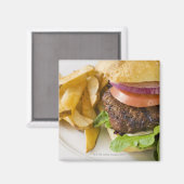 ハンバーガーフランスのとフライス マグネット (正面/裏面)
