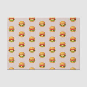 ハンバーガーラバーチーズバーガーかわいいタイル模様 薄葉紙