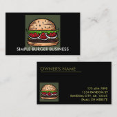 ハンバーガーレストランのカスタマイズ可能な名刺 名刺 (正面/裏面)