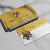 ハンバーガーレストランフードトラックマスタードイエロー 名刺