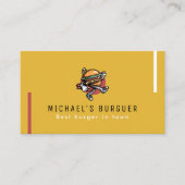 ハンバーガーレストランフードトラックマスタードイエロー 名刺 (正面)