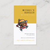 ハンバーガーレストランフードトラックロイヤリティマスタード 名刺 (裏面)
