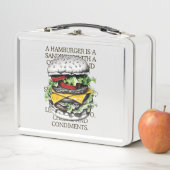 ハンバーガーヴィンテージスケッチbyカリスカルツ⭐⭐⭐⭐⭐ メタルランチボックス (インサイチュ)