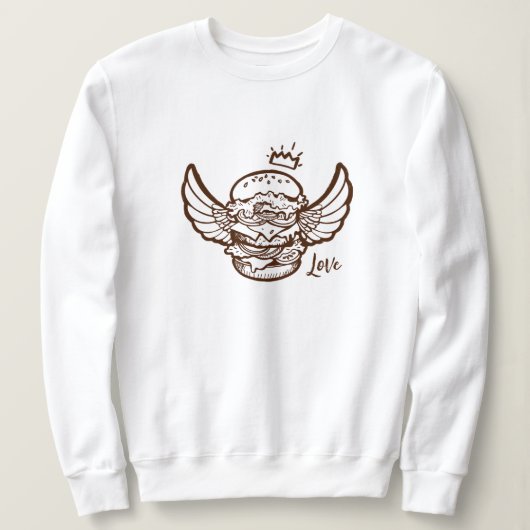 ハンバーガー付きスウェットシャツプリント。 スウェットシャツ (デザイン正面)