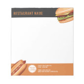 ハンバーガー及びホットドッグファストフードカスタム店 ノートパッド (正面)