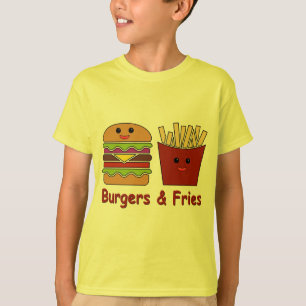 ハンバーガー及び揚げ物 Tシャツ