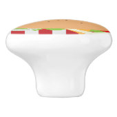 ハンバーガー可愛いカフェルックストライプの セラミックノブ (側面)