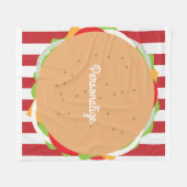 ハンバーガー可愛いカフェ フリースブランケット (正面(横))